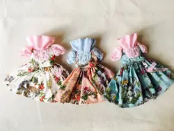 Blyth/Одежда для кукол, 30 см, 1/6, Blyth, милое кружевное платье принцессы ярких цветов, хлопковые юбки с цветочным принтом и бантом