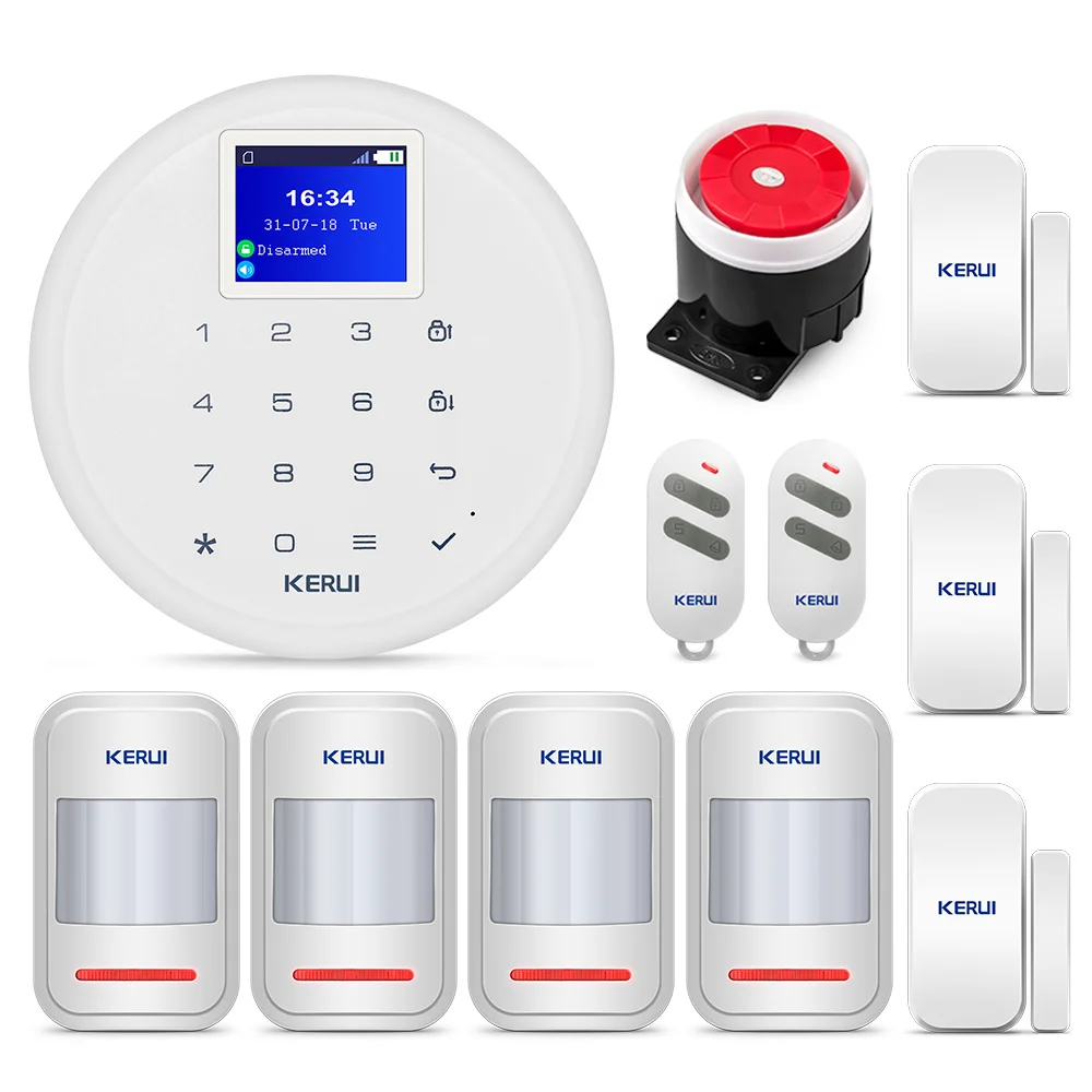 KERUI Home GSM 6 Multiple Language Security Alarm System APP Control New 1.7-inch G17 WiFi IOS Android Burglar Alarm System Sets KERUI Home GSM 6 Multiple Language Security Alarm System APP Control New 1.7-inch G17 WiFi IOS Android Burglar Alarm System Sets