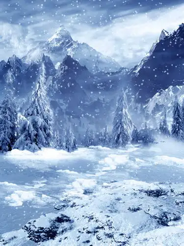 

Anticrease fleece background snow mountain scenery photography backdrop for photographic backgrounds props HG-203-A