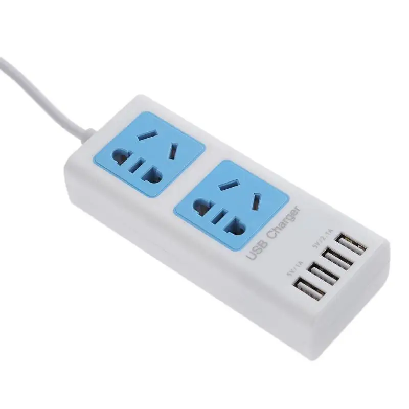 Fast Charging 4 Ports USB Charger 5V 2.1A Universal USB Power Strip Portable Travel Adapter Extension Cord Cable socket