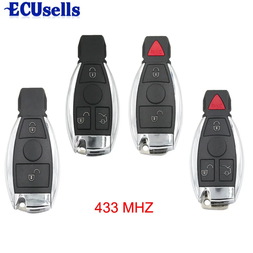 Remote Key Fob 2 Button BGA style full with Chip for Mercedes-Benz 2000 433MHz