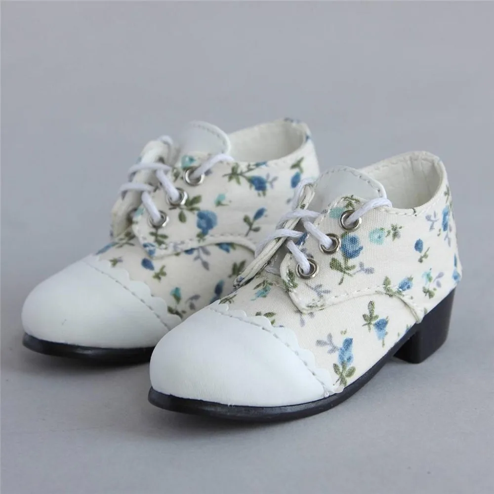 

[wamami] 48# White Flower Splice 1/4 MSD DZ DOD BJD Dollfie Medium Heel Shoes