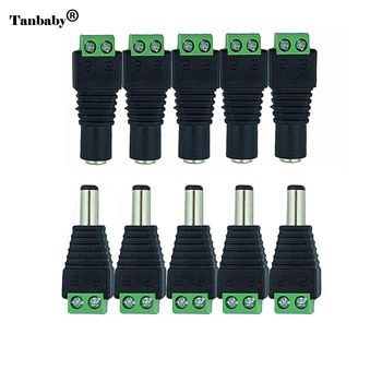 

5pcs Female +5 pcs Male DC connector 2.1*5.5mm Power Jack Adapter Plug Cable Connector for 3528/5050/5730/5630 led strip