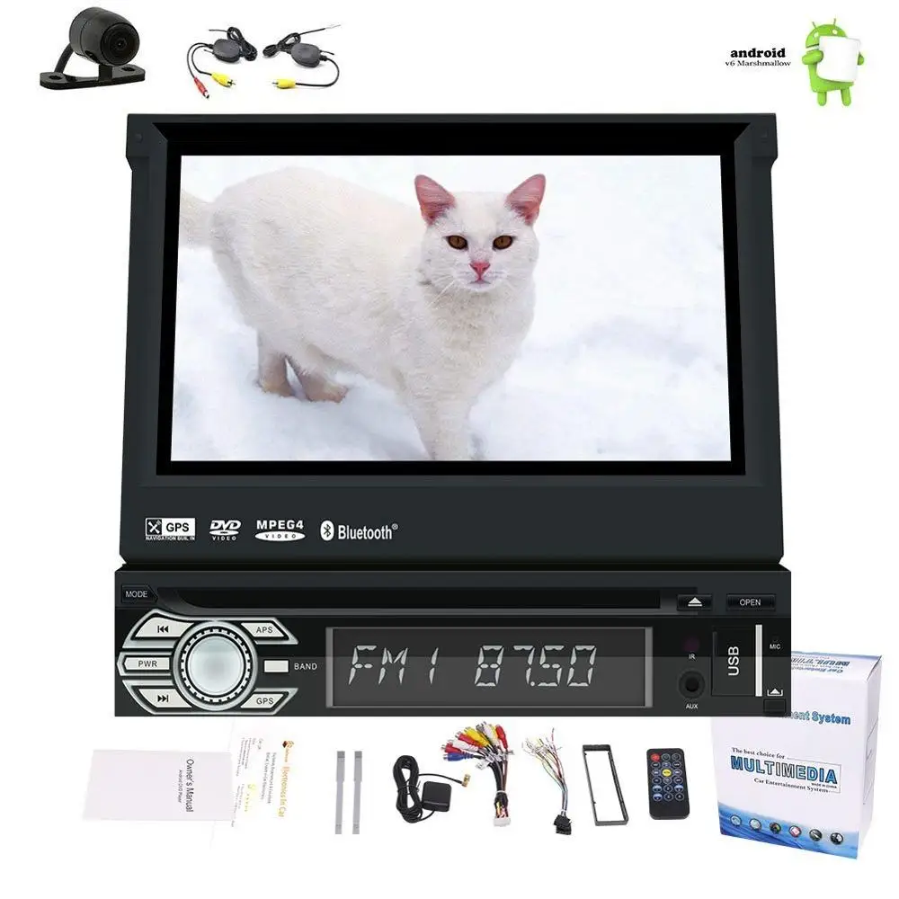 1 Автомобильный dvd плейер DIN Android 6 0 стерео 7 дюймов авто радио приемник 1080 P видео