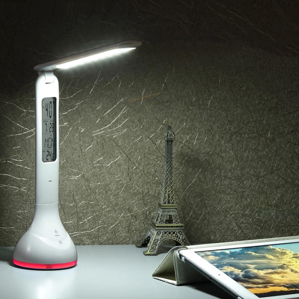Цифровой календарь Led Настольная лампа с 7 цветов Ночник Складной Rechageable сенсорный затемнения офисное Украшение светодиодные настольные