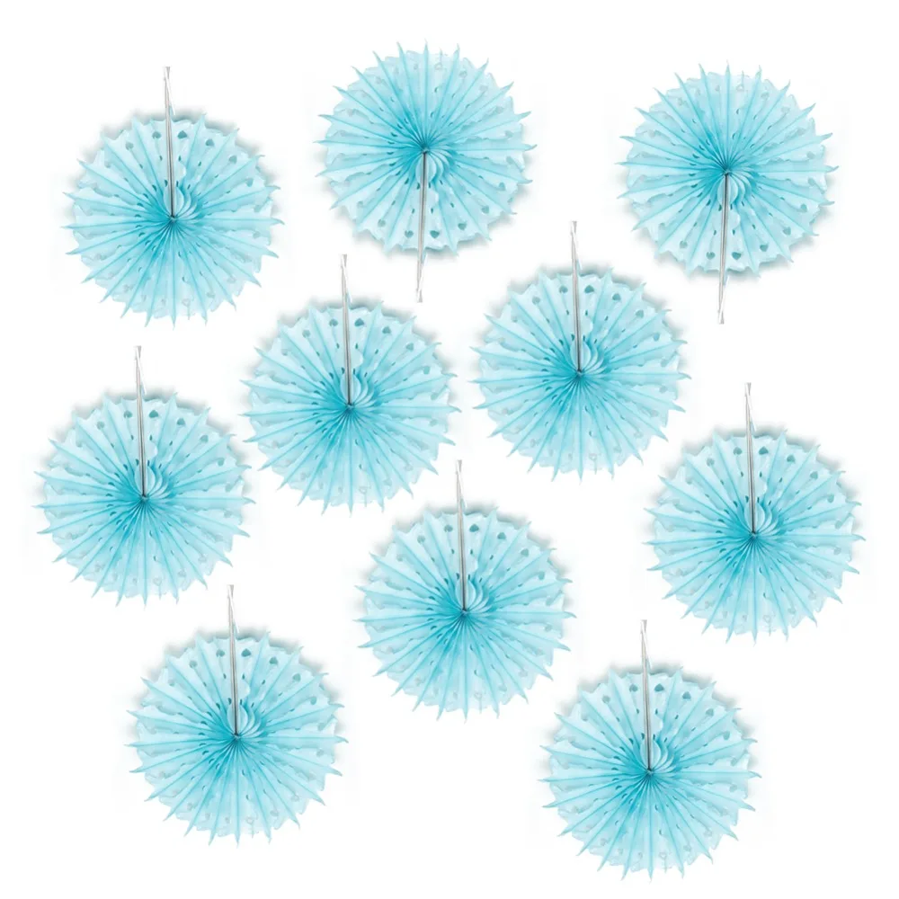 

10pcs Mini DIY 12cm Snowflake Paper Fans Hanging Pinwheels Decorative Tissue Paper Flowers Backdrop Wedding Birthday Christmas