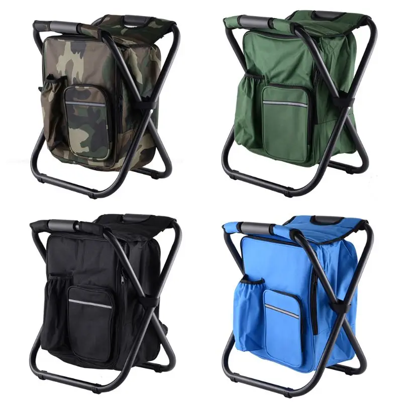 

Foldable Backpack Chair Insulated Cooler Bag for Fishing Camping Picnic Beach
