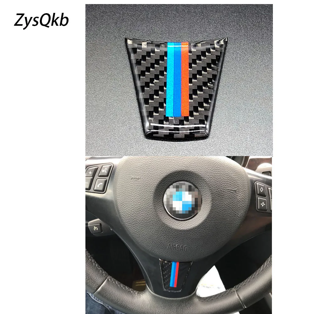 

For bmw z4 Steering Wheel Carbon Fiber M stripe Emblem Stickers Car Styling for e89 2009-2015 Accessories