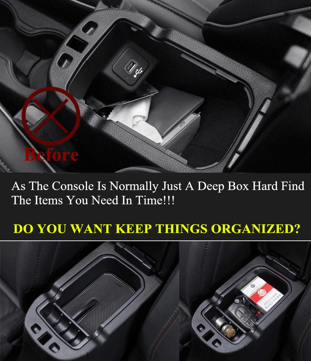 Для Jeep Compass подлокотник коробка для хранения держатель Контейнер перчатка Органайзер компас аксессуары для салона автомобиля 2 шт