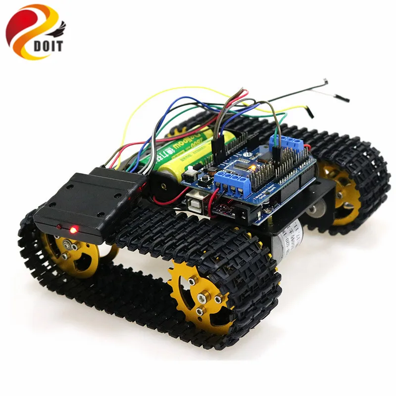 PS2 джойстик управления умный робот танк шасси с двойным DC 12V мотор + плата Arduino