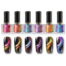 

BORN PRETTY 6ml 3D Magnetic Series Cat Eye Nail Polish Chameleon Aurora Magnet Polish Nail Art Black Base Needed 6 Colors