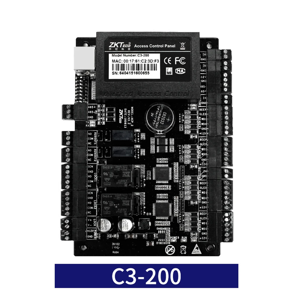 ZK C3-100/200/400 TCP IP Wiegand 26 панель управления доступом к двери доска для решения для обеспечения безопасности контроля доступа по отпечаткам Системы 30000 пользователей