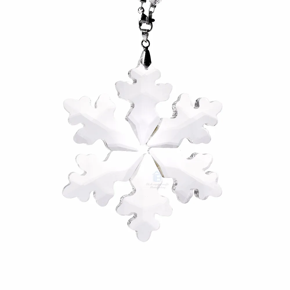 

Clear White Christmas Snowflake Hanging Crystal Pendant Crystal Snowflake Hanging Ornament Weeding Party Home Decor Favors Gifts