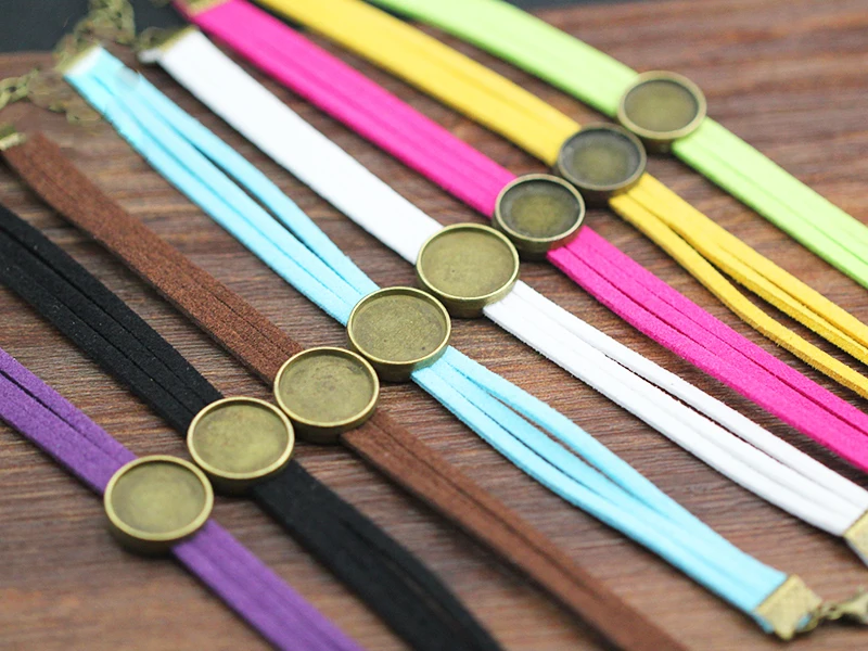 New Fashion10/12/14mm Handmade Suede Cord Charm Bracelets&Bangles Women