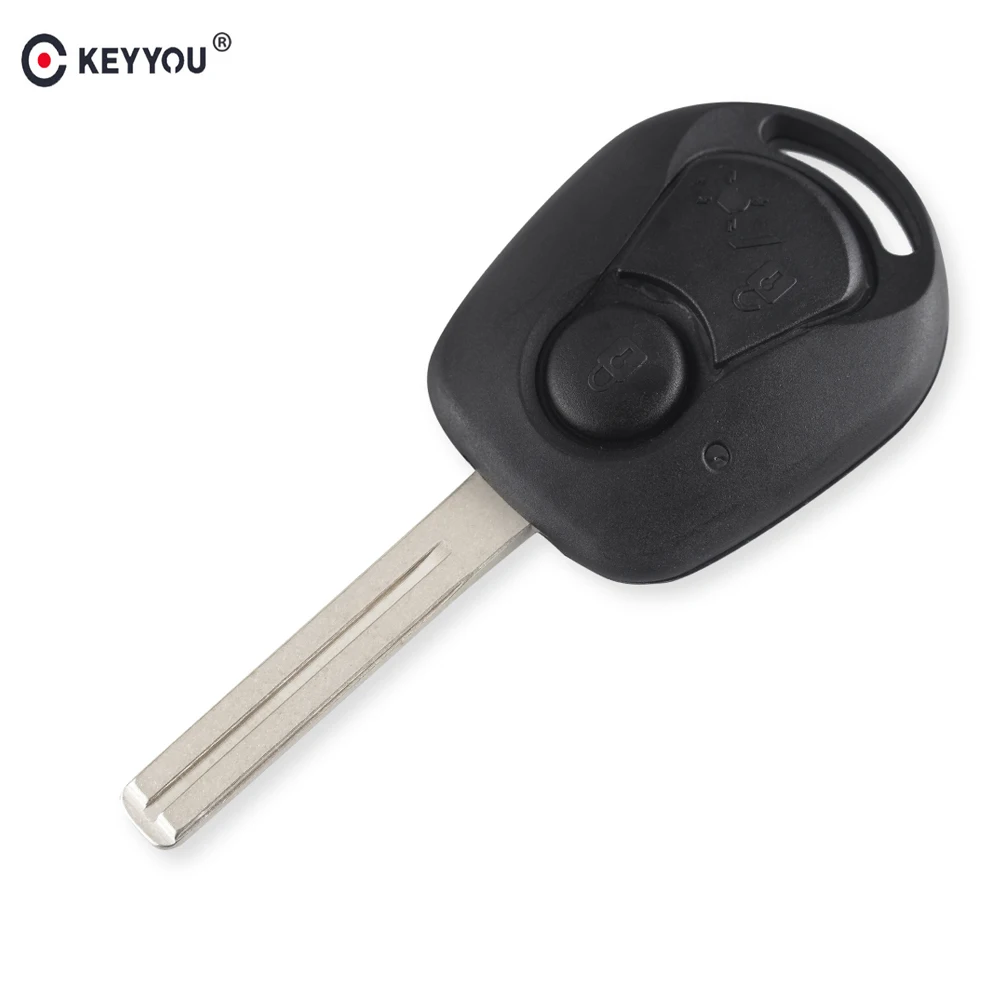 

KEYYOU 2 Buttons Remote Key Shell For SSANGYONG Ssangyong Actyon Kyron Rexton RX7 Uncut Blade Key FOB Cover Case