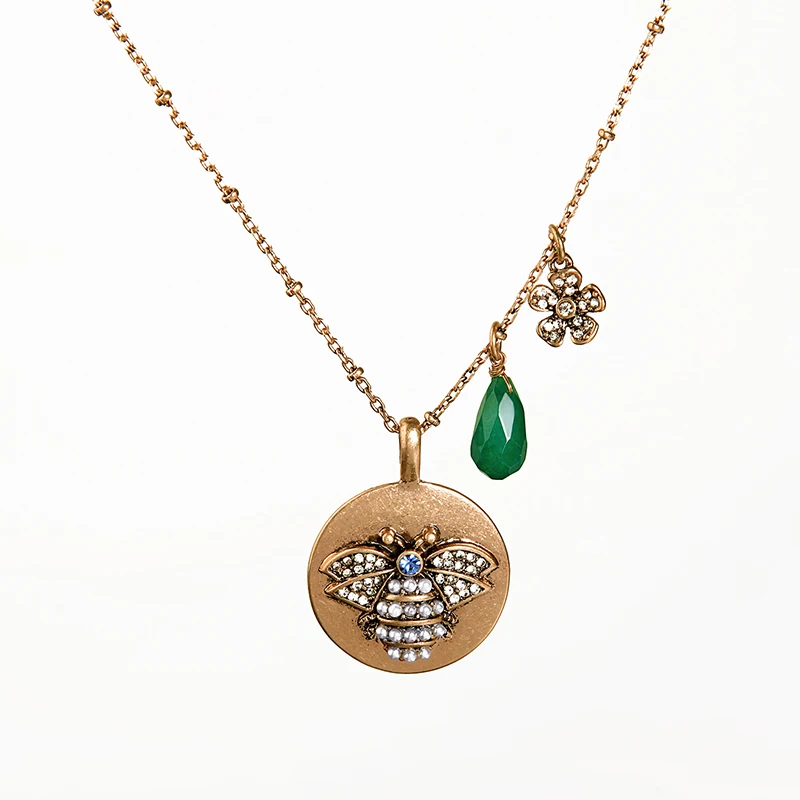 JOOLIM Ретро Античное Золотое жемчужное ожерелье с кулоном «пчела» Весна и лето ожерелье Модные ювелирные изделия оптом