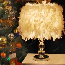 Новая современная мода белый 40 см перо железные E27 настольная лампа светильник для спальни исследование Дворец бракосочетаний настольные лампы ZL349