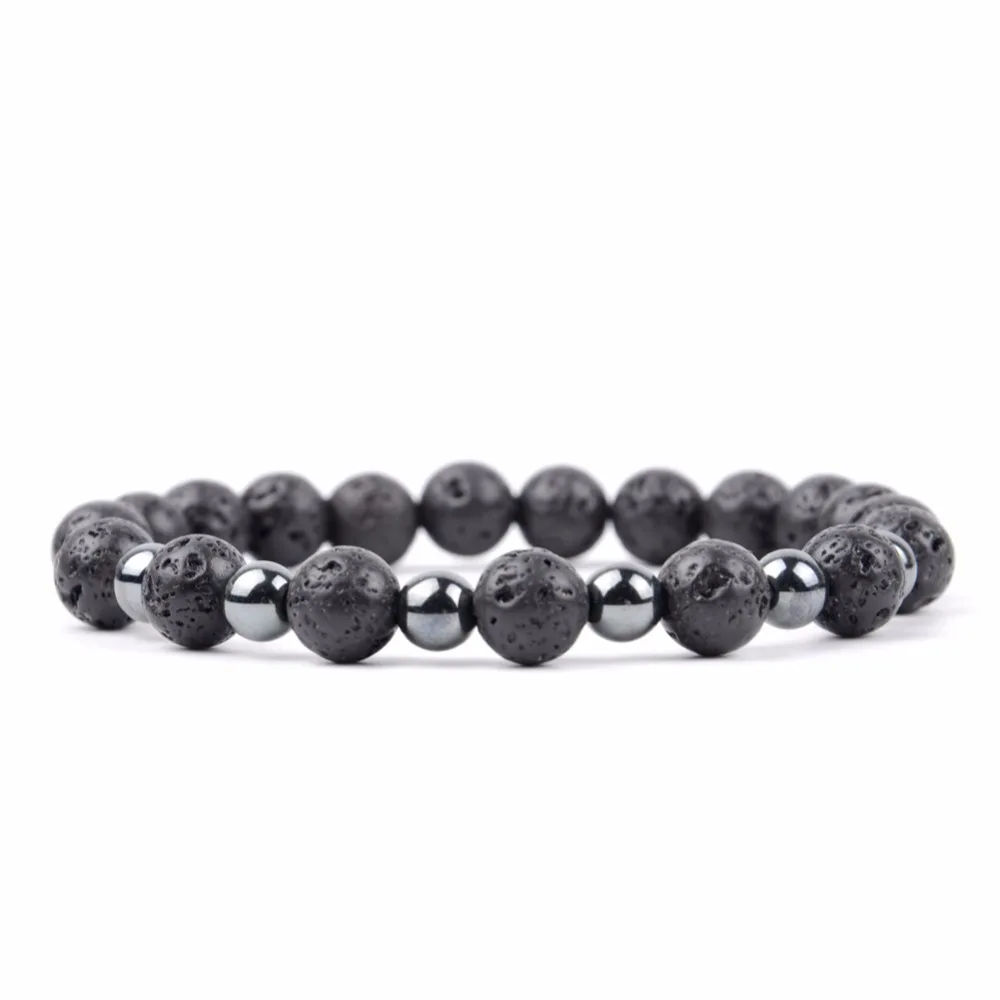 Drop Shipping 3pcs Christian Bracelet Sets Natural Stone Black Lava Turquoises Beads Cross Charm Bracelets For Women Men Jewelry Fashion Jewelry