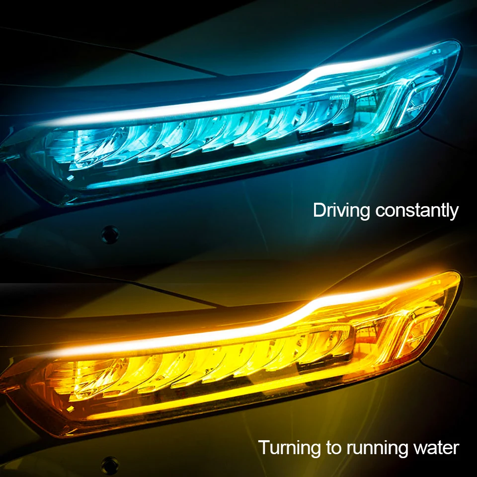 LDRIVE 30/45/60 см гибкий светодиодный светильник DRL для автомобиля дневные ходовые