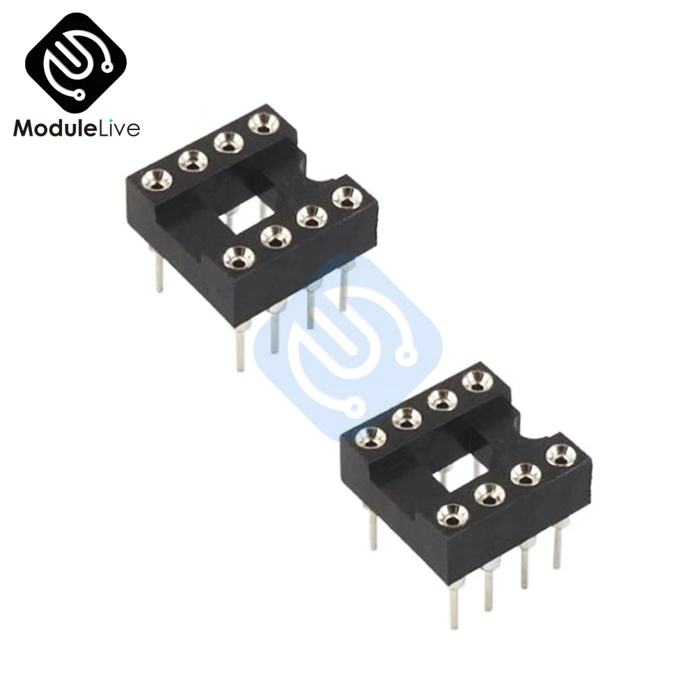

10PCS 8Pin SIP DIP Round IC Sockets Adaptor Solder Type plated machined