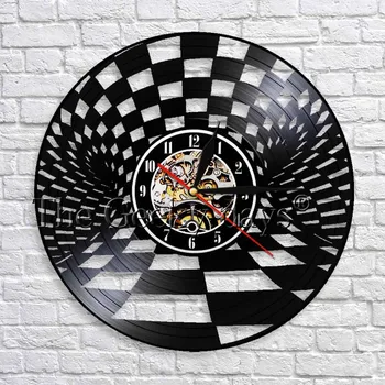 

Creative Chess Board Vinyl Record Clock Dots Circles Disco Wheel Designs Hanging Clock Gift For DJ Home Decor