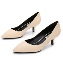 2020 New Genuine Leather Women Pumps Solid Color Office Shoes Women Pointed Toe Stiletto High Heels Pumps Ladies Shoes F0014 women pumps office suede lady stiletto extreme high heels solid women shoes pink fashion pointed toe high heels ladies shoes