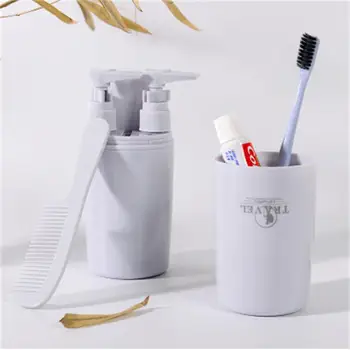 

Travel Brushing Gargle Cup Set Toothbrush Box For Bathroom Toothpaste Shampoo With Comb Save Space Sorting Bottle