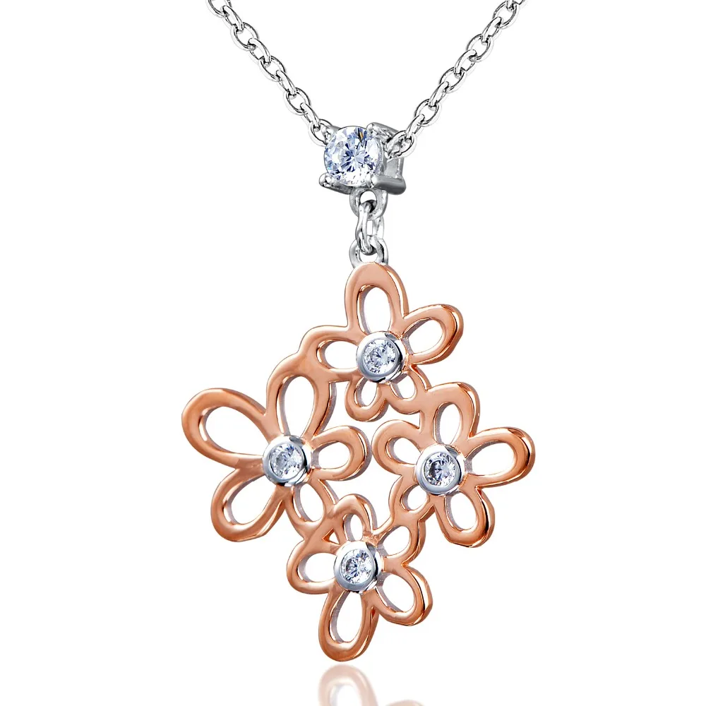 DORMITH Настоящее серебро 925 пробы ожерелье кубические серьги с цветком из циркона для женщин кулон ожерелье ювелирные изделия для женщин ювелирные изделия