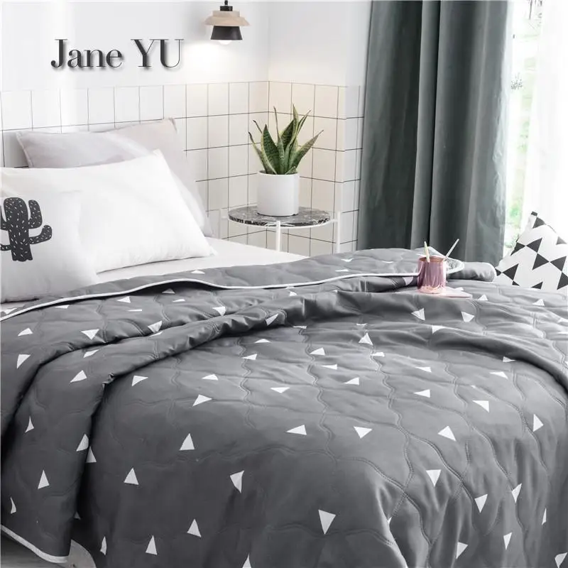 

JaneYU Cotton Cool Comforter Air-conditioned Quilt Thin Quilts Machine-washable Quilted Blanket