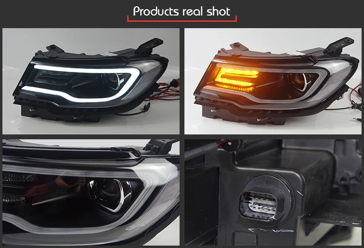 AKD Car Styling Head Lamp for Jeep Compass Headlights- New Compass LED Headlight LED DRL Hid Bi Xenon Auto Accessories
