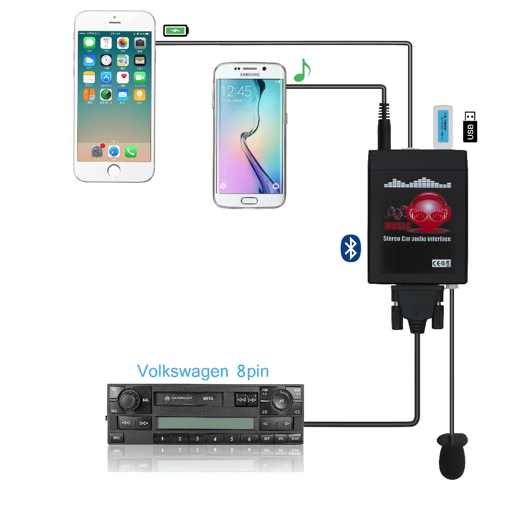 Автомобильный адаптер Bluetooth MP3 USB/AUX 3 5 мм автомобильный стерео аудио интерфейсный