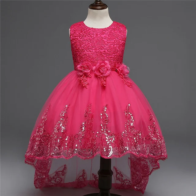 

Girls Party Dress Flower Bow Kids Wedding Princess Dresses For Girl New Child Dance Costume Girl Ball Gown