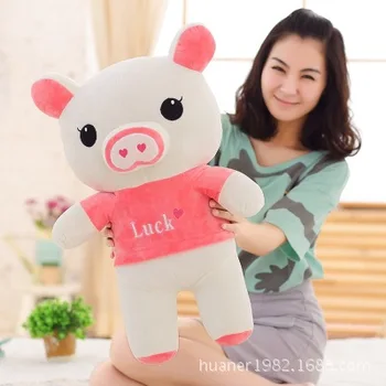 

35cm Cartoon couple pig plush toy Pink pig blue pig doll Girls Birthday Gift