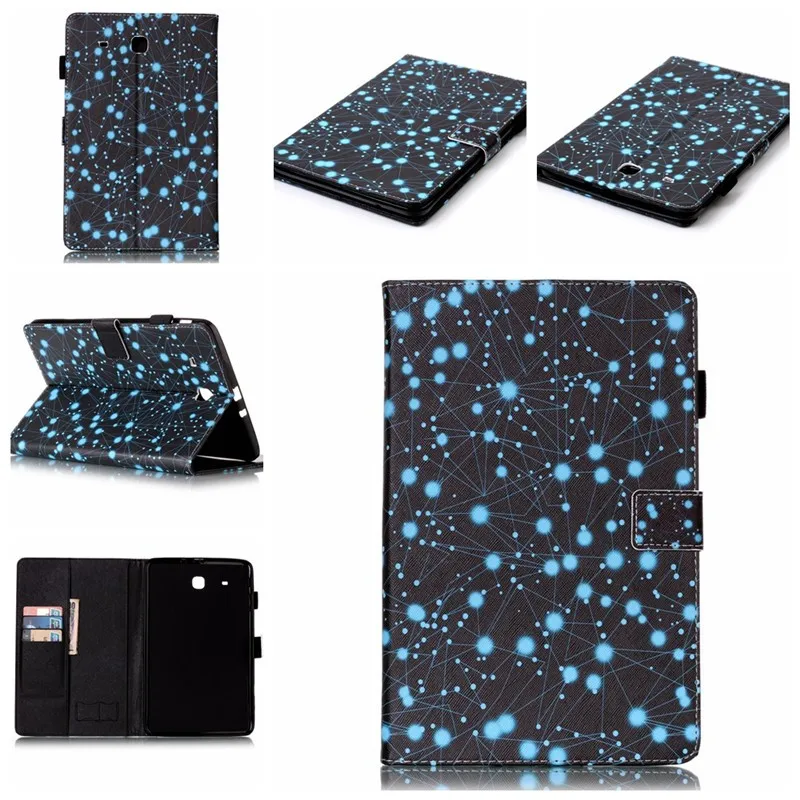 Stylus Holder Flip Cover For Samsung Galaxy Tab E 9.6 SM-T560  T561 Case Wallet Smart PU Leather Smart Card Slots Tablet Cover (6)