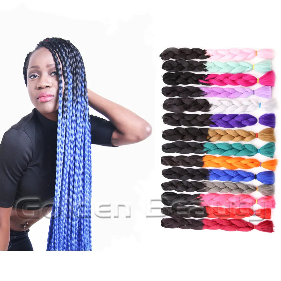 0 : Buy ombre Xpression braiding hair senegalese twist hair kanekalon jumbo braid ...