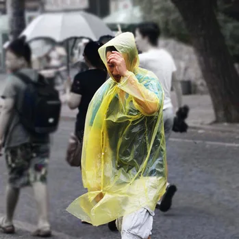 

100 Pcs Disposable Raincoat Adult Emergency Waterproof Hood Poncho Travel Camping Must Rain Coat Unisex Raincoats
