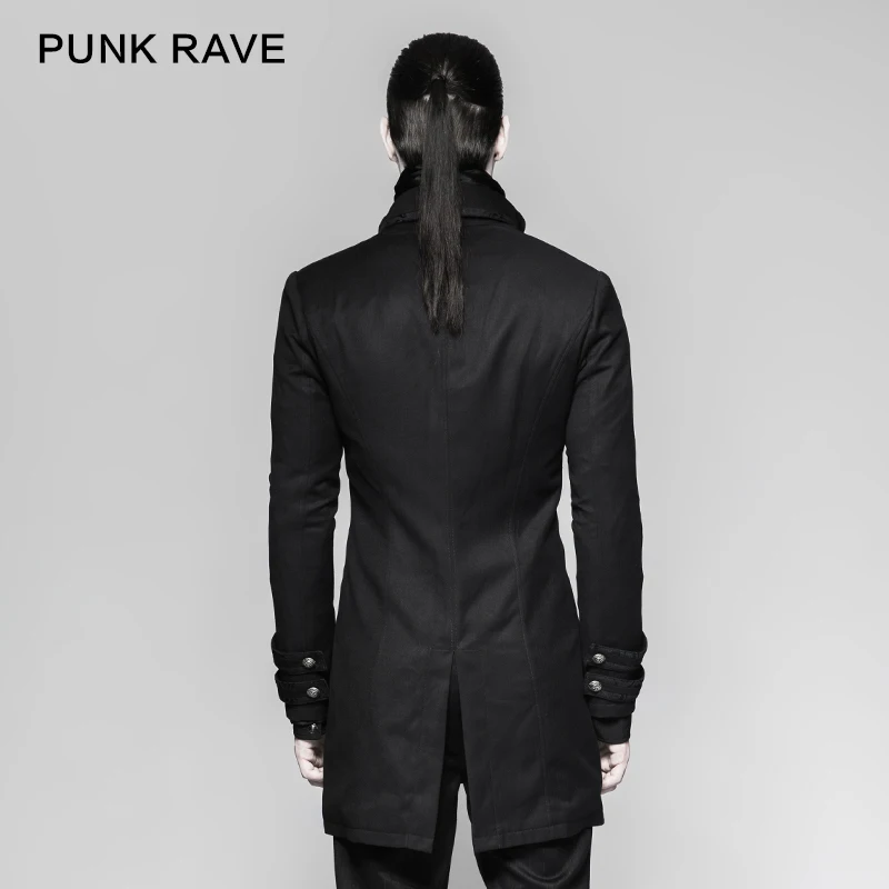 PUNK RAVE Men's Jackets and Jackets Steampunk Jacket Coat Gothic Fashion Coat Party Formal Wedding Trench Coat Stage Performance