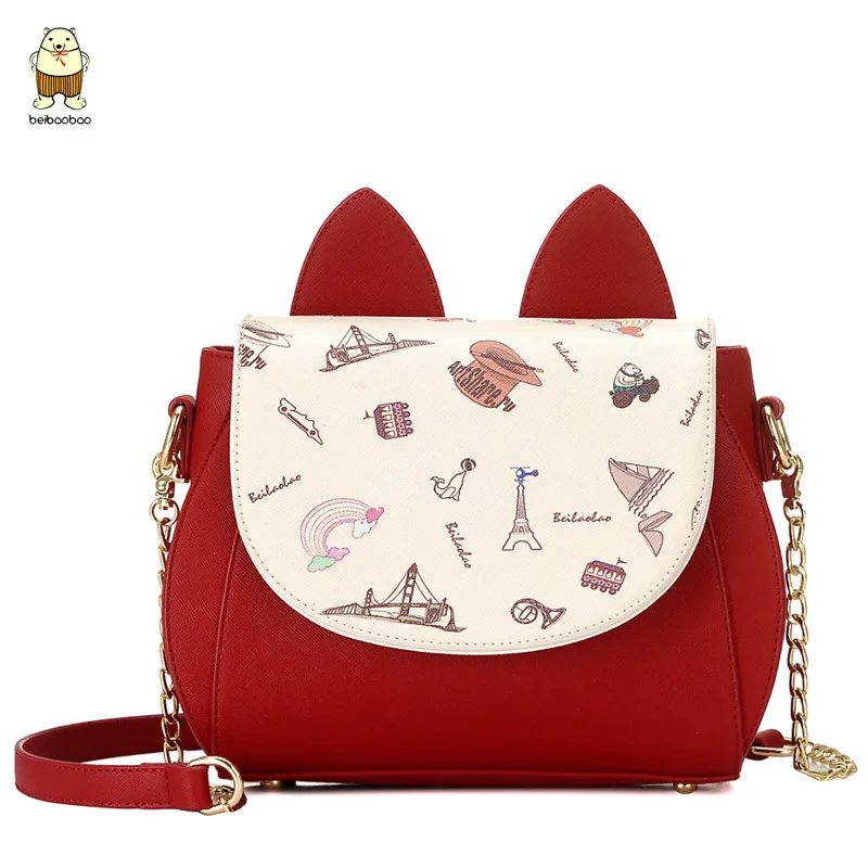 

Women Messenger Bags PU Leather Handbags Designer Handbags High Quality Tote Bag Bolsos Mujer Women Shoulder Bag Cat Shape Flap