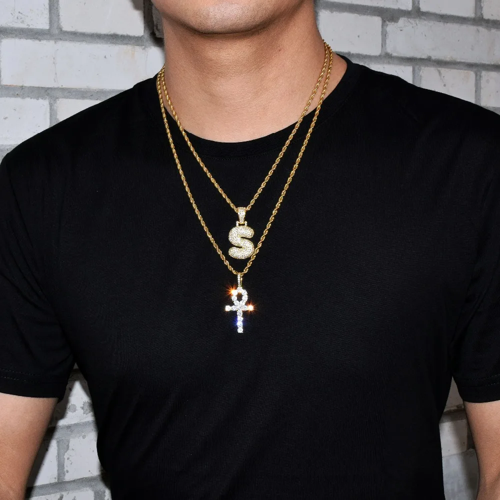 Подвеска крест на ногу золотого цвета в стиле хип хоп|hip hop jewelry|cross pendantpendant gold |