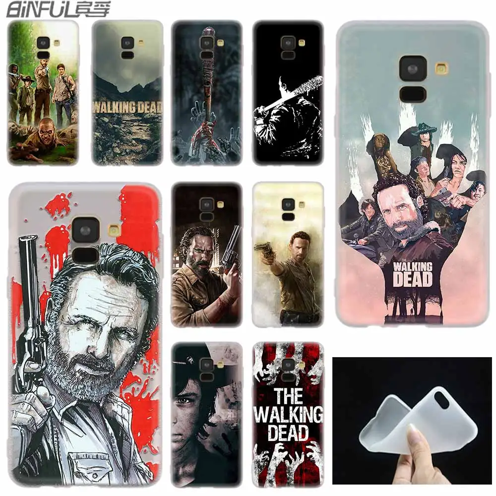 

walking dead pattern case Silicone cover Phone Shell For Samsung Galaxy A6 A8 A9 A7 A5 A3 Plus 2018 2017 2016 2015 A6S Pro Star