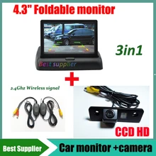 2,4G беспроводной сигнальный комплект Автомобильная камера заднего вида для Skoda roomster octavia tour fabia+ 4,3 дюймовый автомобильный зеркальный монитор