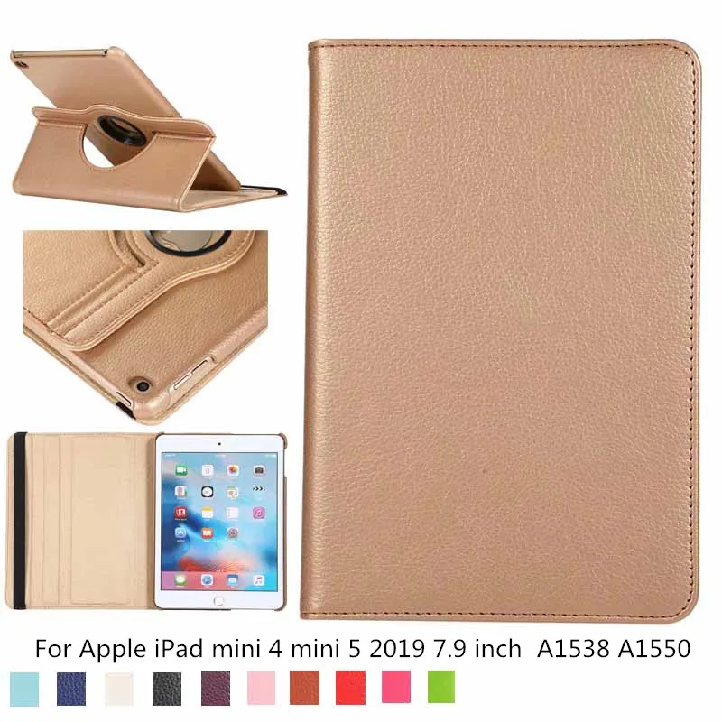 Умный кожаный чехол Обложка с поворотом на 360 градусов для Apple iPad mini 4 5 2019 7 9 дюйма