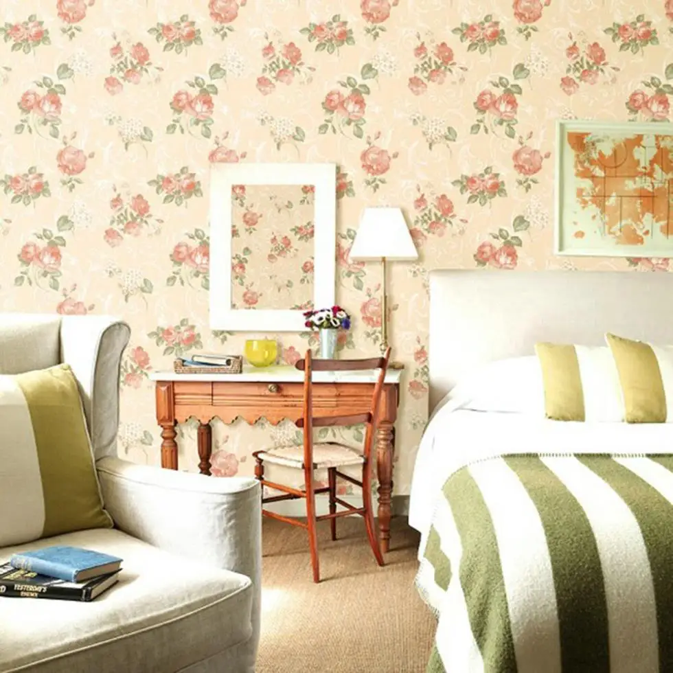 

Pastoral Beautiful Flower Papel de parede Floral MR85101 Foaming Non-woven Paper Mural Walls Wallpaper Rolls Wallpapers