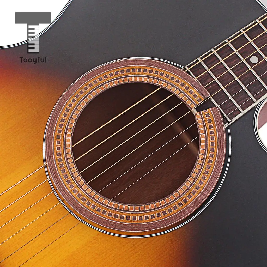 Tooyful Exquisite Wood Acoustic/Classical Guitars Sound Hole Decal Sticker Rosette Inlay DIY Guitar Decoration Adornment