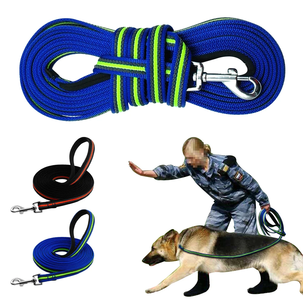 Нейлоновый Поводок для собак, прочный длинный поводок для отслеживания собак, поводок для ходьбы, тренировочный поводок, веревочный ремень для средних крупных собак 3 м 5 м 10 м 15 м