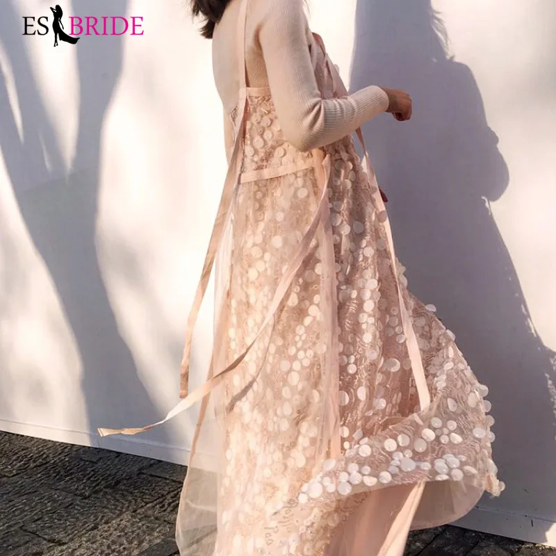 Formal Evening Dresses Long 2019 High-neck Tulle Long Sleeve Wedding Guest Gown Lace Appliques Elegant Abito Da Cerimonia ES1889 Formal Evening Dresses Long 2019 High-neck Tulle Long Sleeve Wedding Guest Gown Lace Appliques Elegant Abito Da Cerimonia ES1889