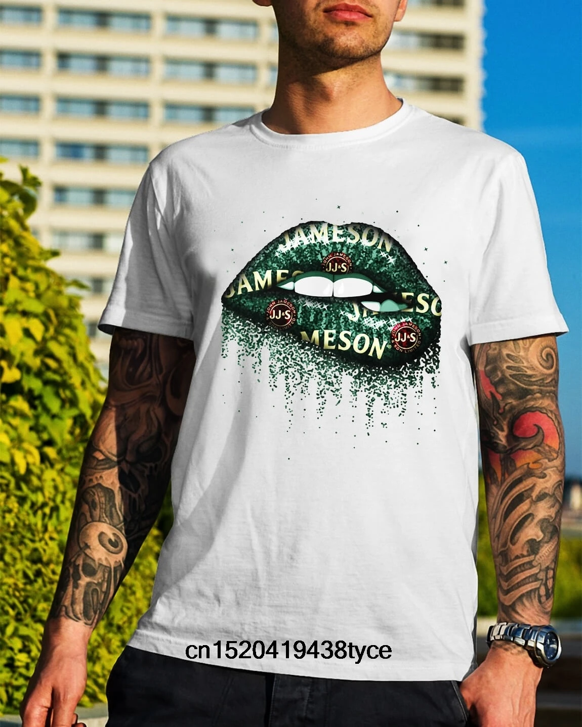 

Jameson Irish Whiskey Lips Shirt Regular Printed T Shirt for Men