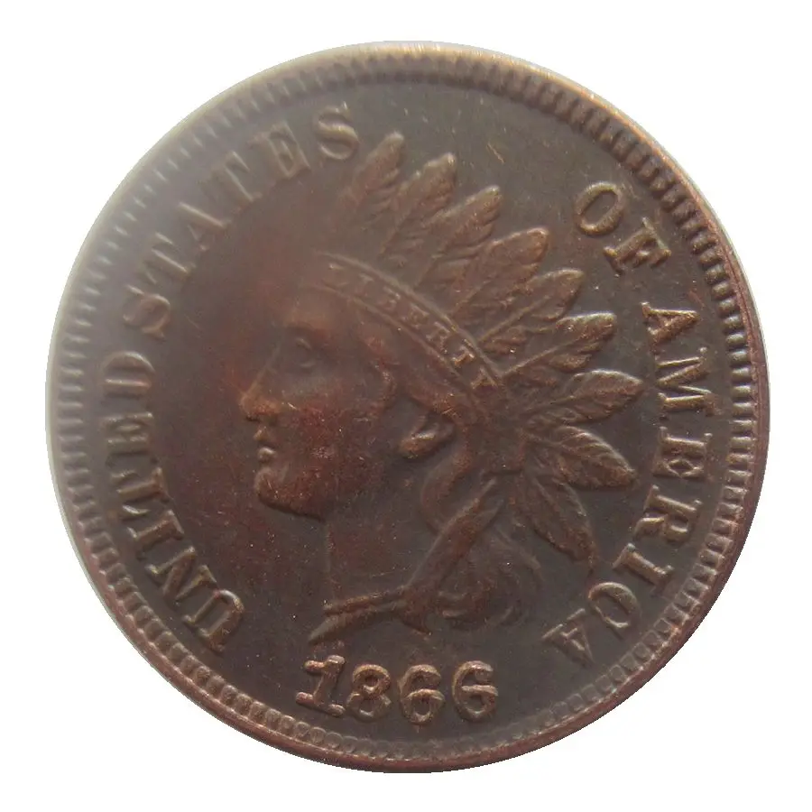 

Indian Head CENTS 1866 Copper Coins Retail / Whole Sale Copy