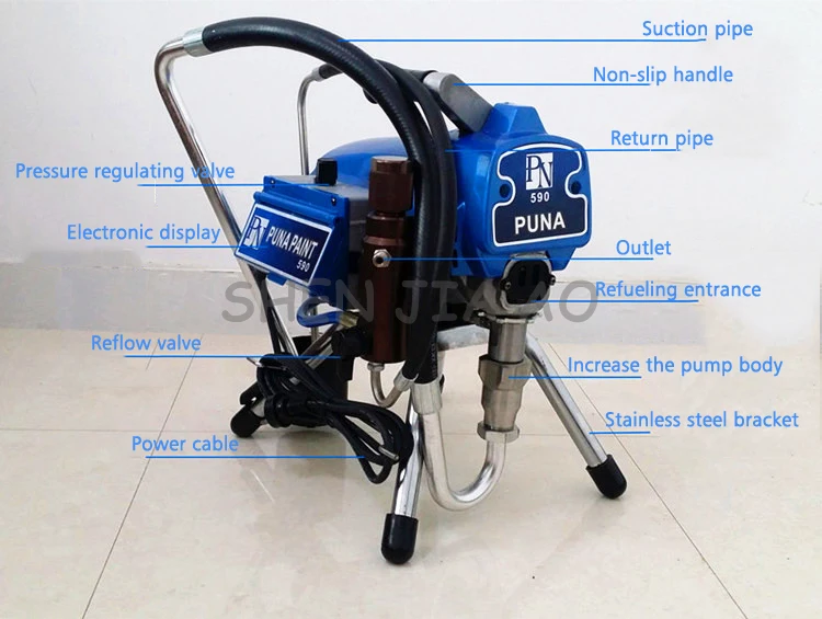 Электрический высокого давления безвоздушного напыления 590 линейка живопись машина краской инструменты 220 В 2300 Вт 1 шт
