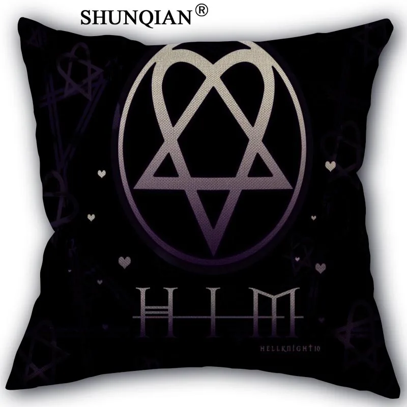 Pillowcase Наволочка him heartagram, хлопок, лен, квадратная Наволочка на молнии, уникальный дизайн, на заказ, 45x45 см, одна сторона - Цвет: Pillowcase